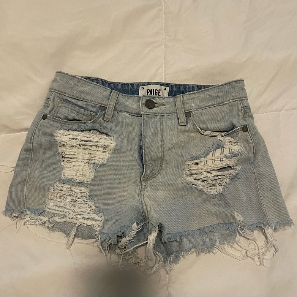 Paige denim high waist boyfriend Callie short cutoffs size 23